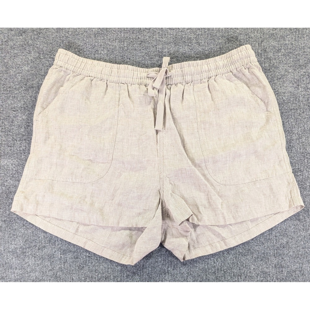 Quince Womens 100% European Linen Shorts Flax Beige XL NWT LB94251-RGEPL001
